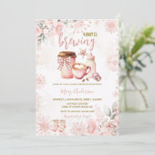 Winter Baby Is Brewing Baby Shower Invitation 招待状 (スタンド正面)