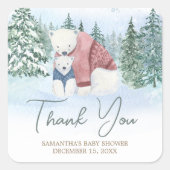 Winter Baby It's Cold Outside Baby Shower スクエアシール (正面)