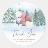 Winter Baby It's Cold Outside Baby Shower ラウンドシール (正面)