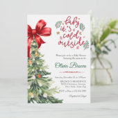 Winter Baby It's Cold Outside Baby Shower  招待状 (スタンド正面)