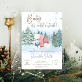Winter Baby It's Cold Outside Baby Shower 招待状