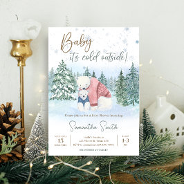 Winter Baby It's Cold Outside Baby Shower 招待状