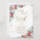 Winter Baby it's Cold Outside Christmas Shower 招待状 (正面)