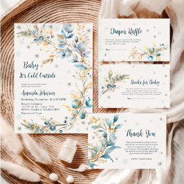 Winter Baby Its Cold Outside Diaper Raffle  エンクロージャーカード