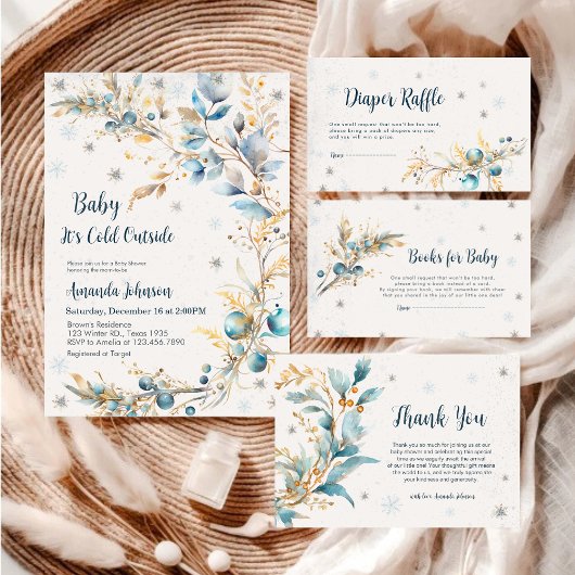 Winter Baby Its Cold Outside Diaper Raffle  エンクロージャーカード