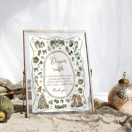 Winter Baby It's Cold Outside Diaper Raffle ポスター