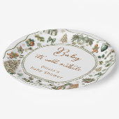 Winter Baby It's Cold Outside Greenery Baby Shower ペーパープレート (アングル)