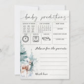 Winter Baby Shower Baby Predictions & Advice Card 招待状 (正面)