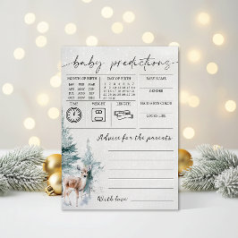 Winter Baby Shower Baby Predictions & Advice Card 招待状