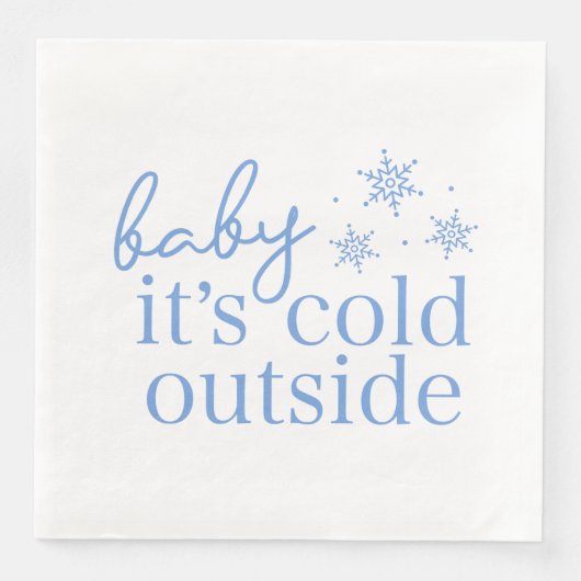 Winter Baby Shower Blue Baby It's Cold Outside (正面)