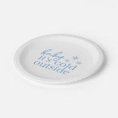Winter Baby Shower Blue Baby It's Cold Outside ペーパープレート (アングル)