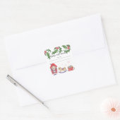 Winter Baby Shower Bookplate, Bücher für Baby スクエアシール (封筒)