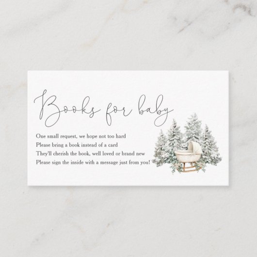 Winter Baby Shower Books For baby Enclosure Card エンクロージャーカード (正面)