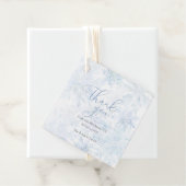 Winter Baby Shower Boy Blue Snowflake Thanks フェイバータグ (インサイチュ)