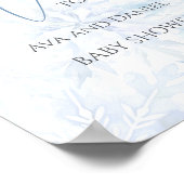 Winter Baby Shower Boy Blue Snowflake Welcome ポスター (角)