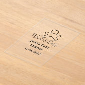 Winter baby shower cookie black scribble hand-draw アクリル招待状 (レイダウン)