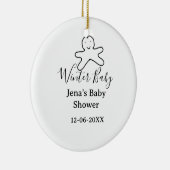 Winter baby shower cookie black scribble hand-draw セラミックオーナメント (右)