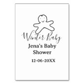 Winter baby shower cookie black scribble hand-draw テーブルナンバー (裏面)