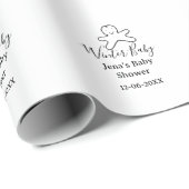 Winter baby shower cookie black scribble hand-draw ラッピングペーパー (ロールコーナー)