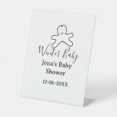 Winter baby shower cookie black scribble hand-draw 台座サイン (正面)