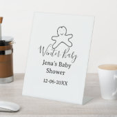 Winter baby shower cookie black scribble hand-draw 台座サイン (インサイチュ)