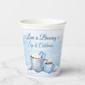 Winter Baby Shower Cups | Warm Teddy Bear Theme 紙コップ (裏面)