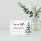 Winter Baby Shower Diaper Raffle エンクロージャーカード (スタンド正面)
