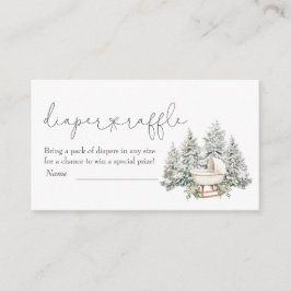 Winter Baby Shower Diaper Raffle Enclosure Card エンクロージャーカード