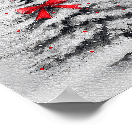 Winter Baby Shower Gift Table Sign – Editable Text ポスター (角)