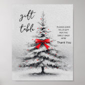Winter Baby Shower Gift Table Sign – Editable Text ポスター (正面)