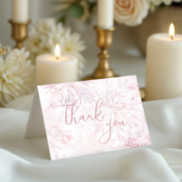 Winter Baby Shower Girl Pink Snowflake  サンキューカード