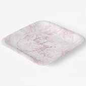 Winter Baby Shower Girl Pink Snowflake ペーパープレート (傾斜あり)