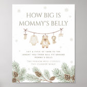 Winter Baby Shower Guess How Big is Her Belly Game ポスター (正面)