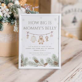 Winter Baby Shower Guess How Big is Her Belly Game ポスター