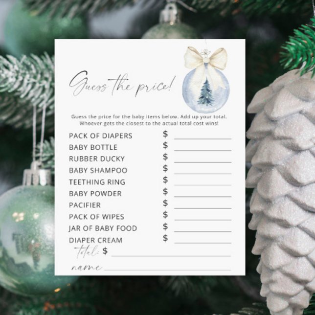 Winter baby shower Guess the price Game (クリエイターアップロード済み)