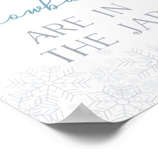 Winter Baby Shower Guessing Game Sign ポスター (角)