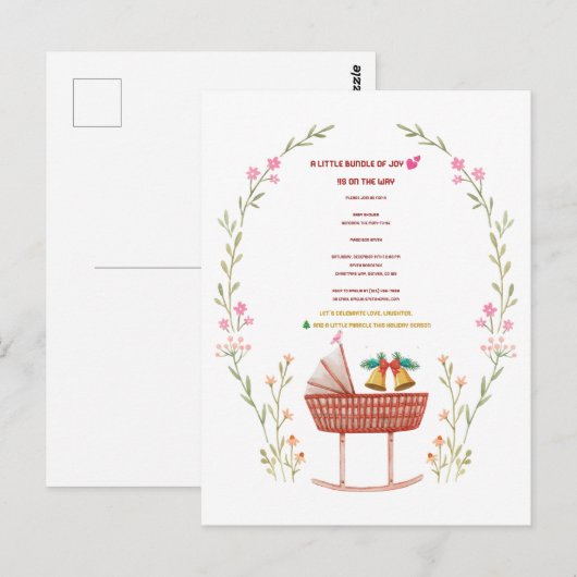  Winter Baby Shower Invitation - A Little Bundle  ポストカード (正面/裏面)