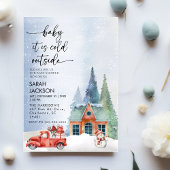 Winter Baby Shower Invitation, baby it's cold  招待状