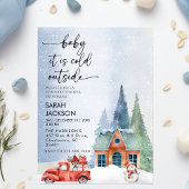 Winter Baby Shower Invitation, baby it's cold  招待状