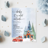 Winter Baby Shower Invitation, baby it's cold  招待状