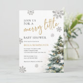 Winter Baby Shower Invitation, Christmas Baby 招待状 (スタンド正面)
