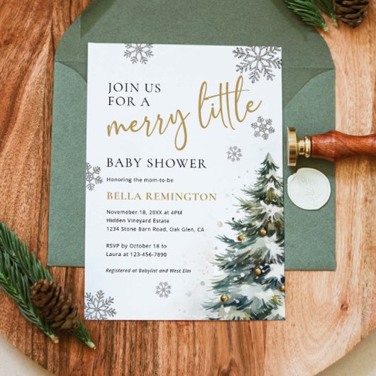 Winter Baby Shower Invitation, Christmas Baby 招待状