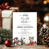 Winter Baby Shower Invitation set, baby it's cold  招待状