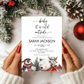 Winter Baby Shower Invitation set, baby it's cold  招待状