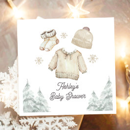 Winter Baby Shower It's Cold Outside Unisex Snow スタンダードカクテルナプキン