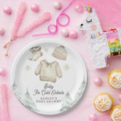 Winter Baby Shower It's Cold Outside Unisex Snow ペーパープレート (パーティー)