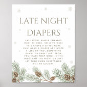 Winter Baby Shower Late Night Diapers Party Game ポスター (正面)