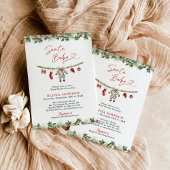 Winter Baby Shower, Neutral Santa Baby Shower  招待状