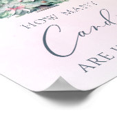 Winter baby shower pink Guess how many candies ポスター (角)