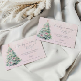 Winter baby shower pink how big is mommy's belly   エンクロージャーカード